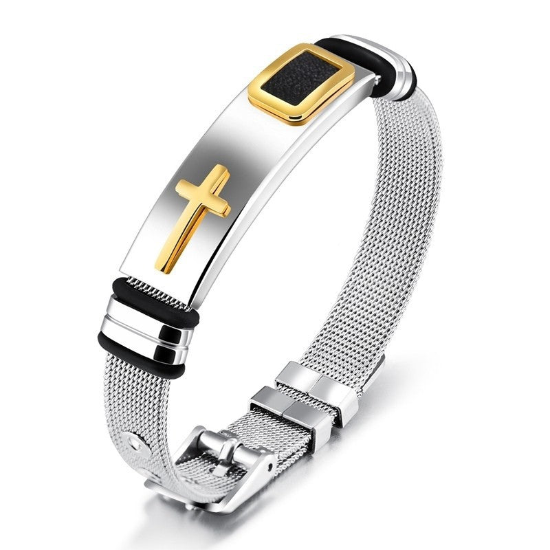 Sliver Cross bangle