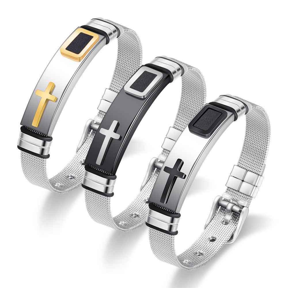 Sliver Cross bangle