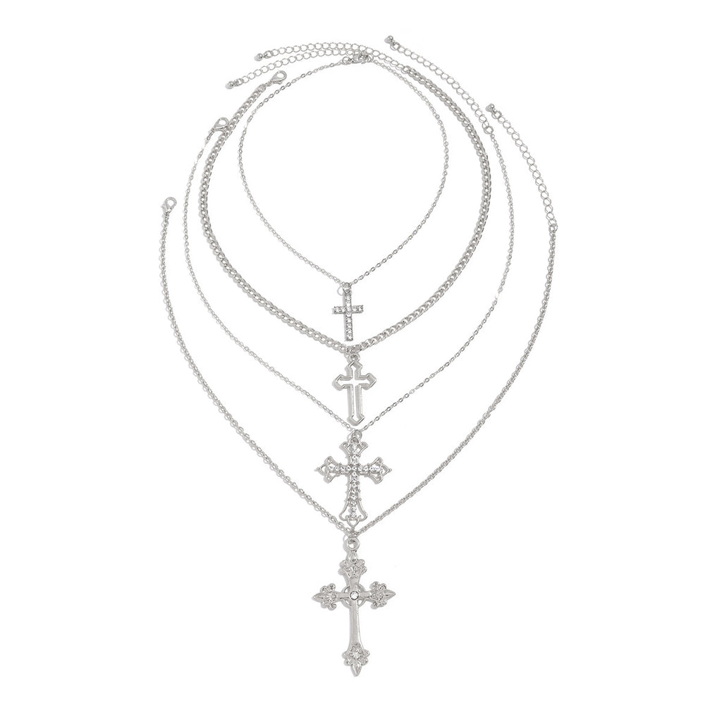 4-Piece Cross Pendant Necklace Set