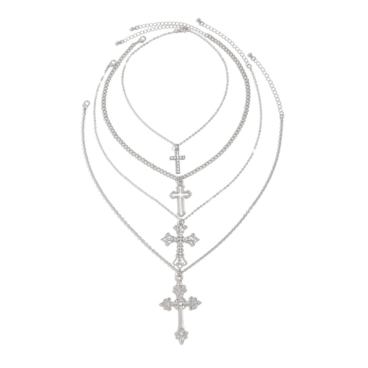 4-Piece Cross Pendant Necklace Set