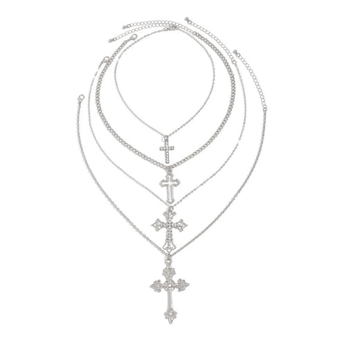 4-Piece Cross Pendant Necklace Set
