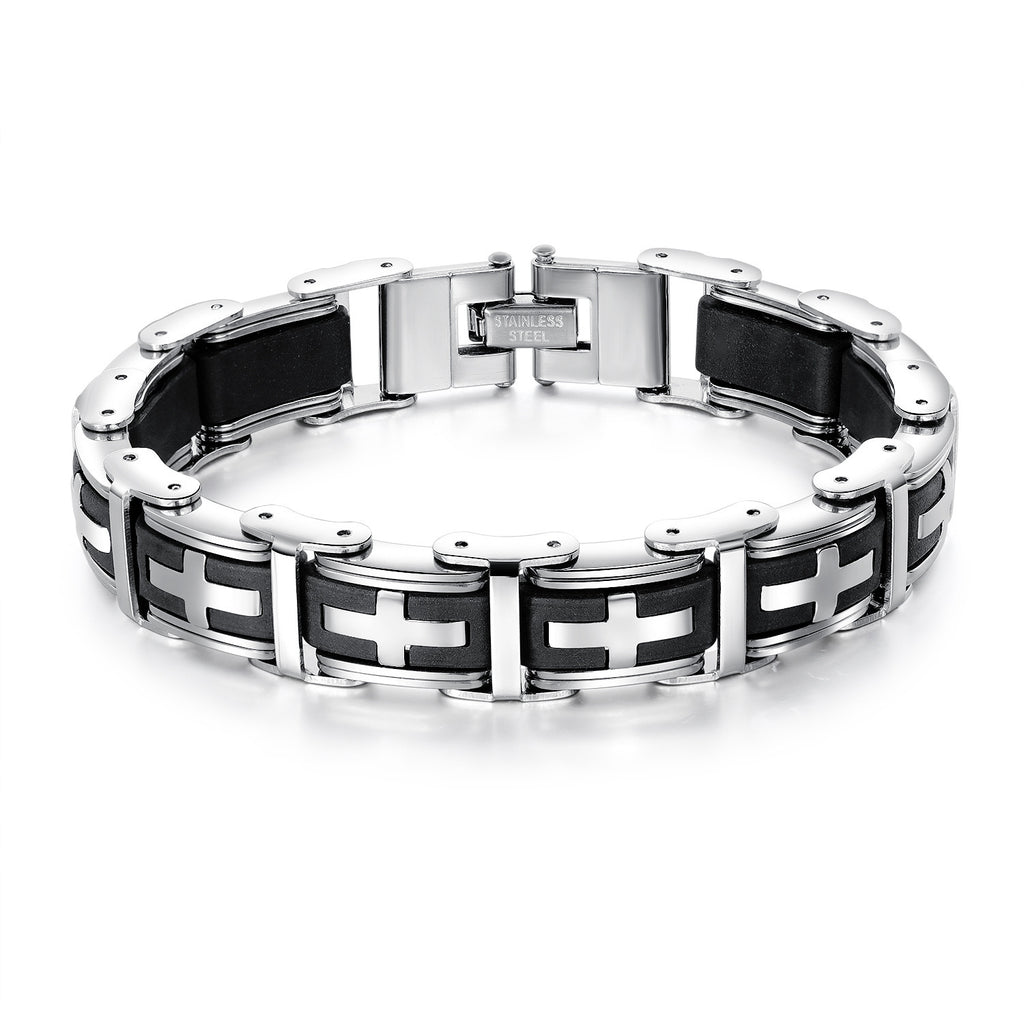 Christian Cross Link Bracelet
