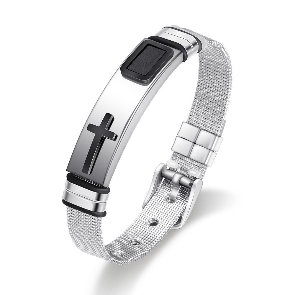 Sliver Cross bangle