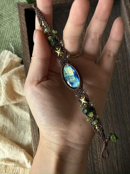 Hand-Knitted Labradorite Bracelet