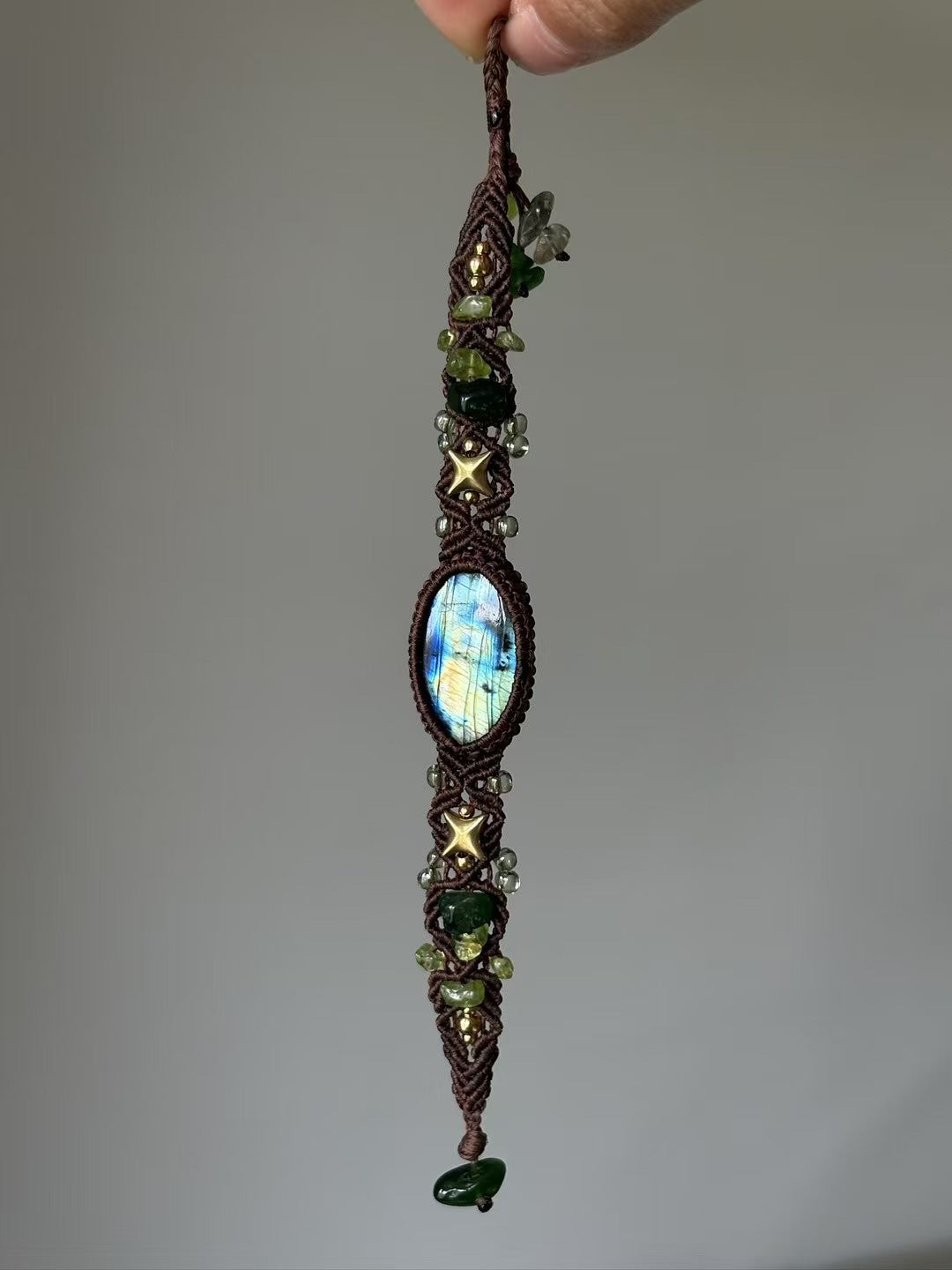 Hand-Knitted Labradorite Bracelet